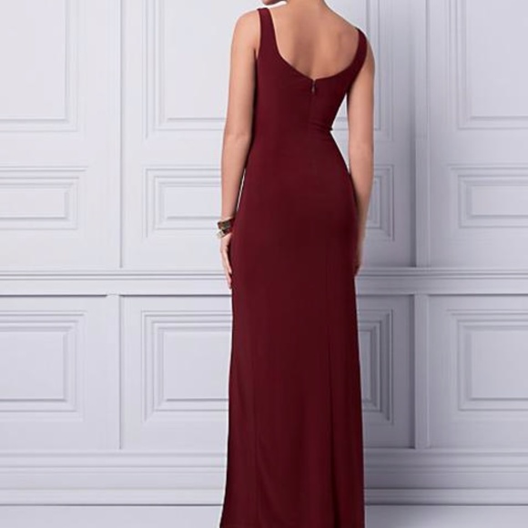 Le Chateau Front Slit Bodycon Maxi - Wine … - Picture 2 of 9